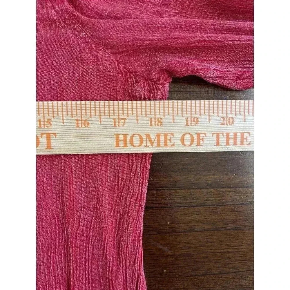 South‎ Main Dress Sz L/XL Red Embroidered Lace Hem Shoulder Slit Long Sleeve - Picture 9 of 11